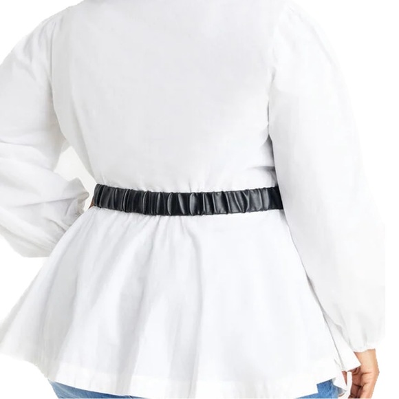 Ashley Stewart Plus Size Crystal Embellished Ruched Belt (6.0) - Picture 3 of 5